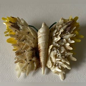 2” Butterfly Handmade Delicate Vintage Shell Pin Brooch